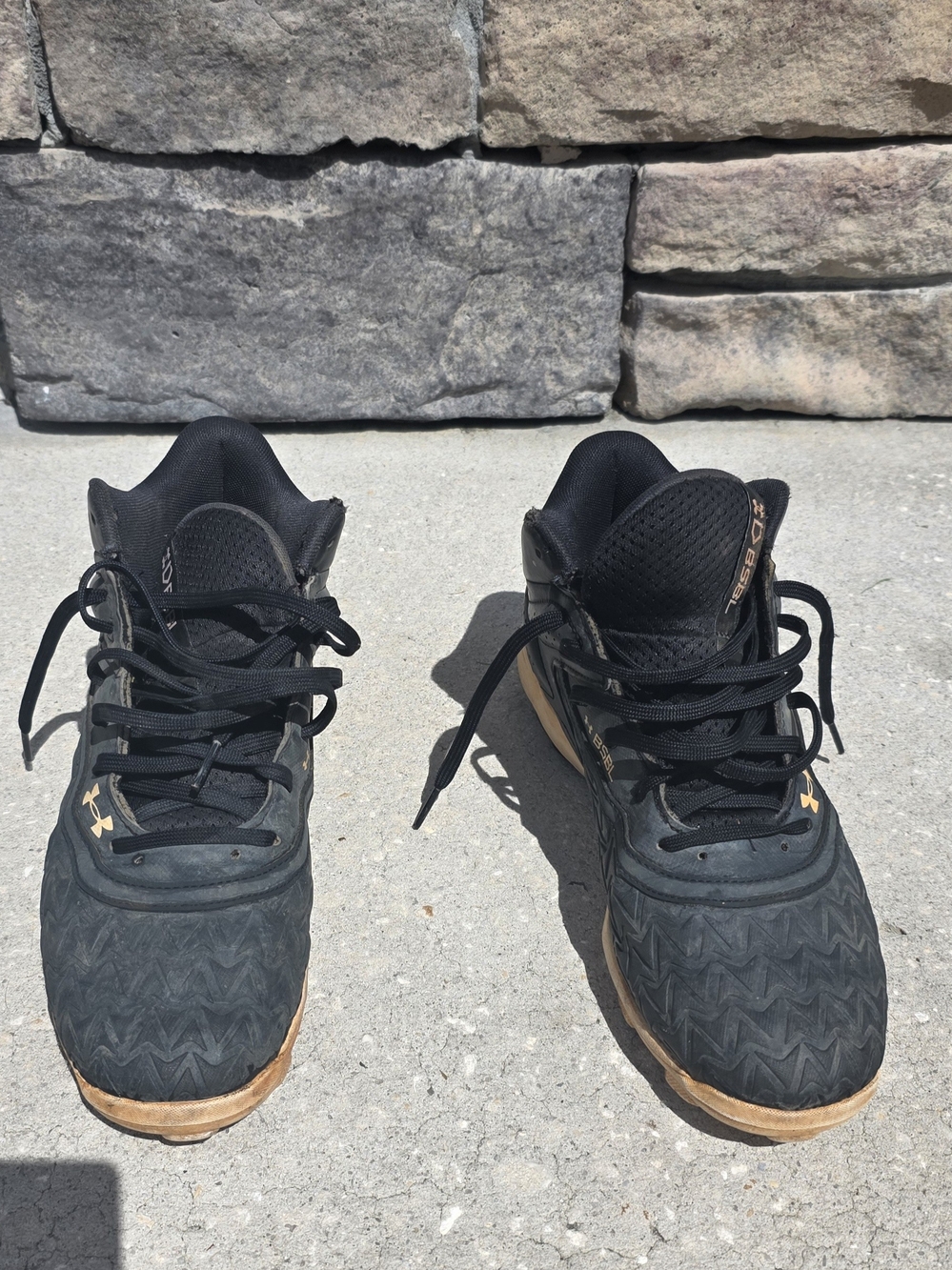 Under Armour Men's Black Baseball Shoes with Tan Outsole